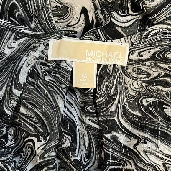 MICHAEL KORS NWOT Long Sleeve Georgette Printed Lined Dress, Size M - Picture 13 of 14